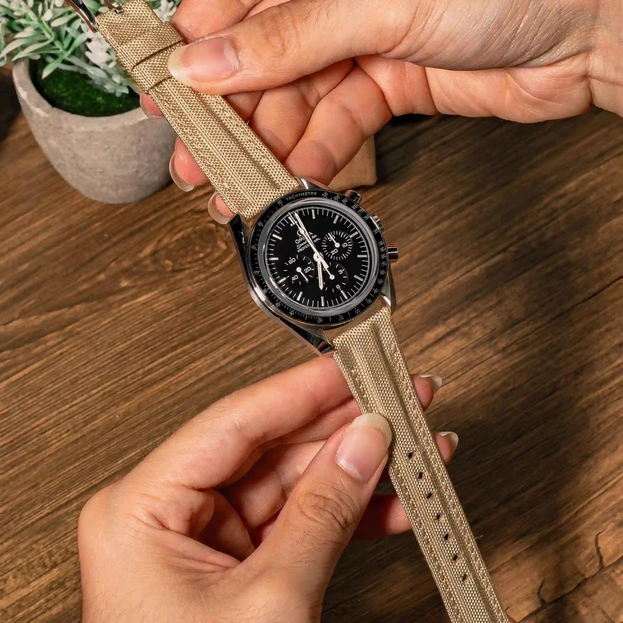 Omega Canvas Strap – Sand Kevlar