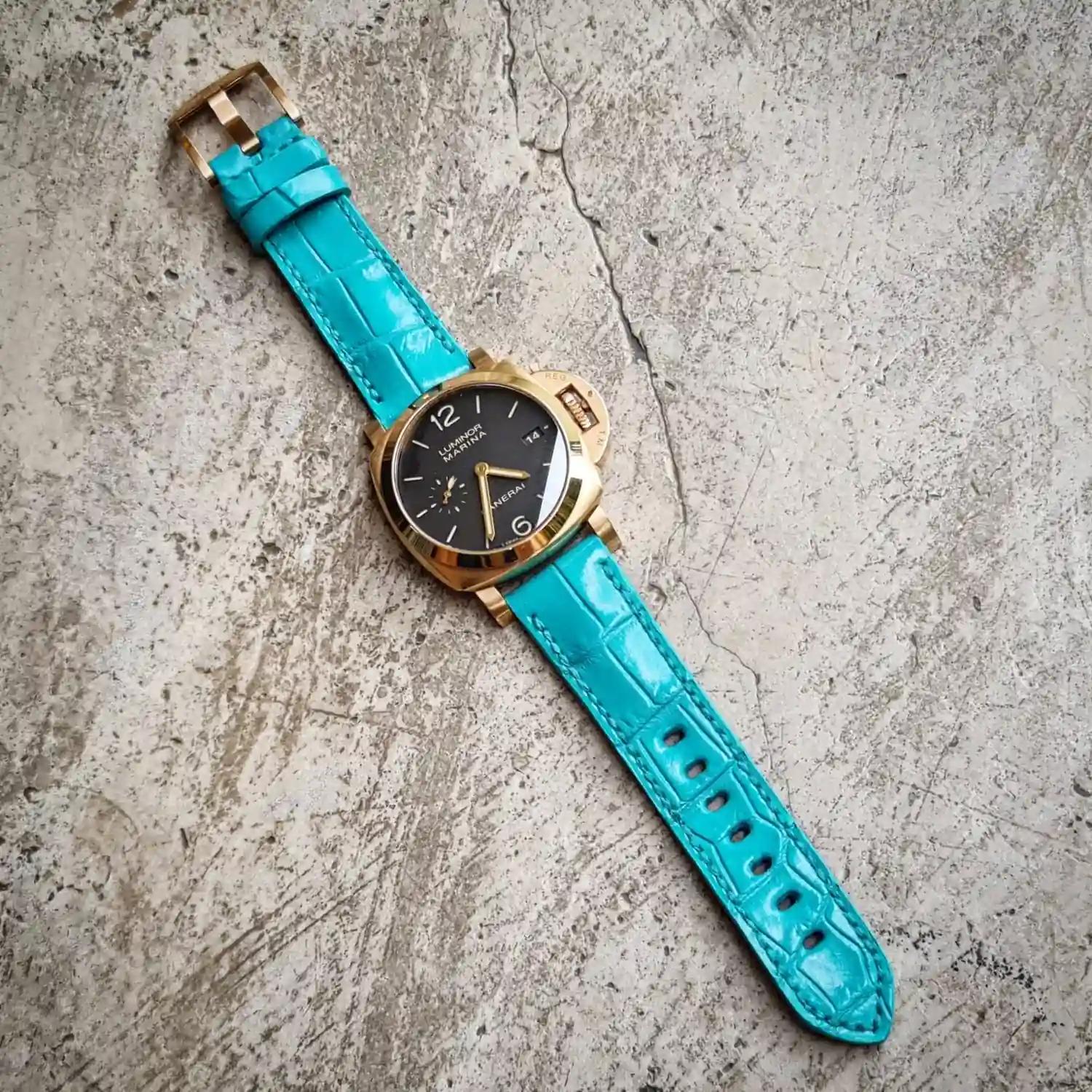 Panerai Croco Strap – Tiffany Blue Croco