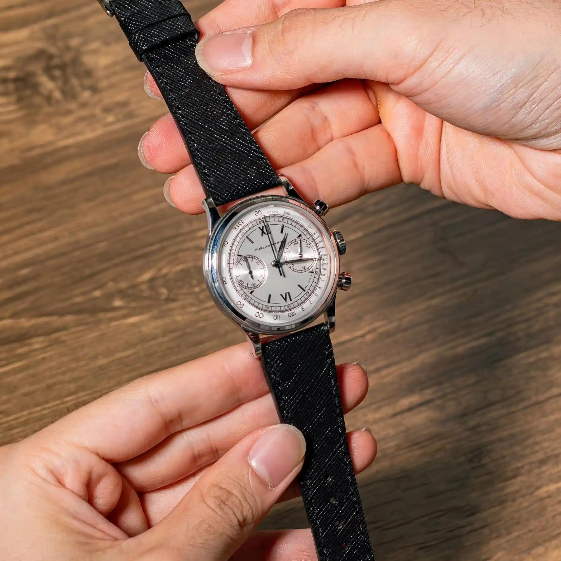 Black Saffiano – Leather Watch Strap