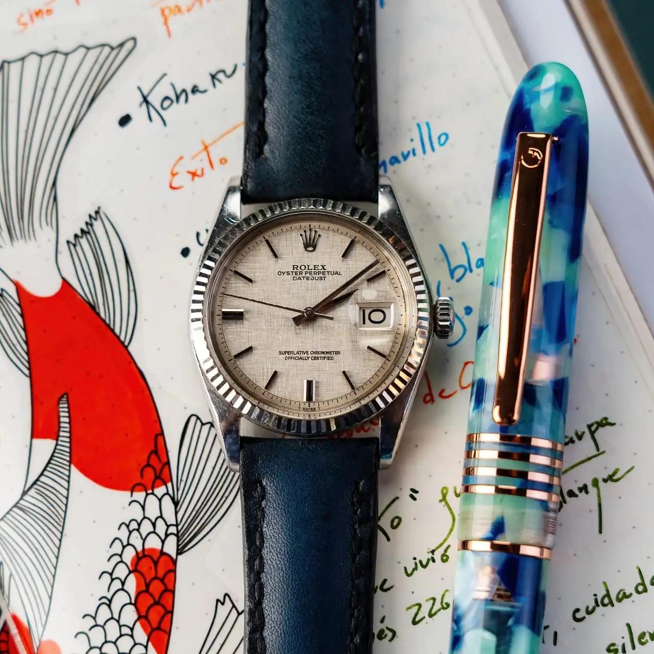 Deep Blue – Leather Watch Strap