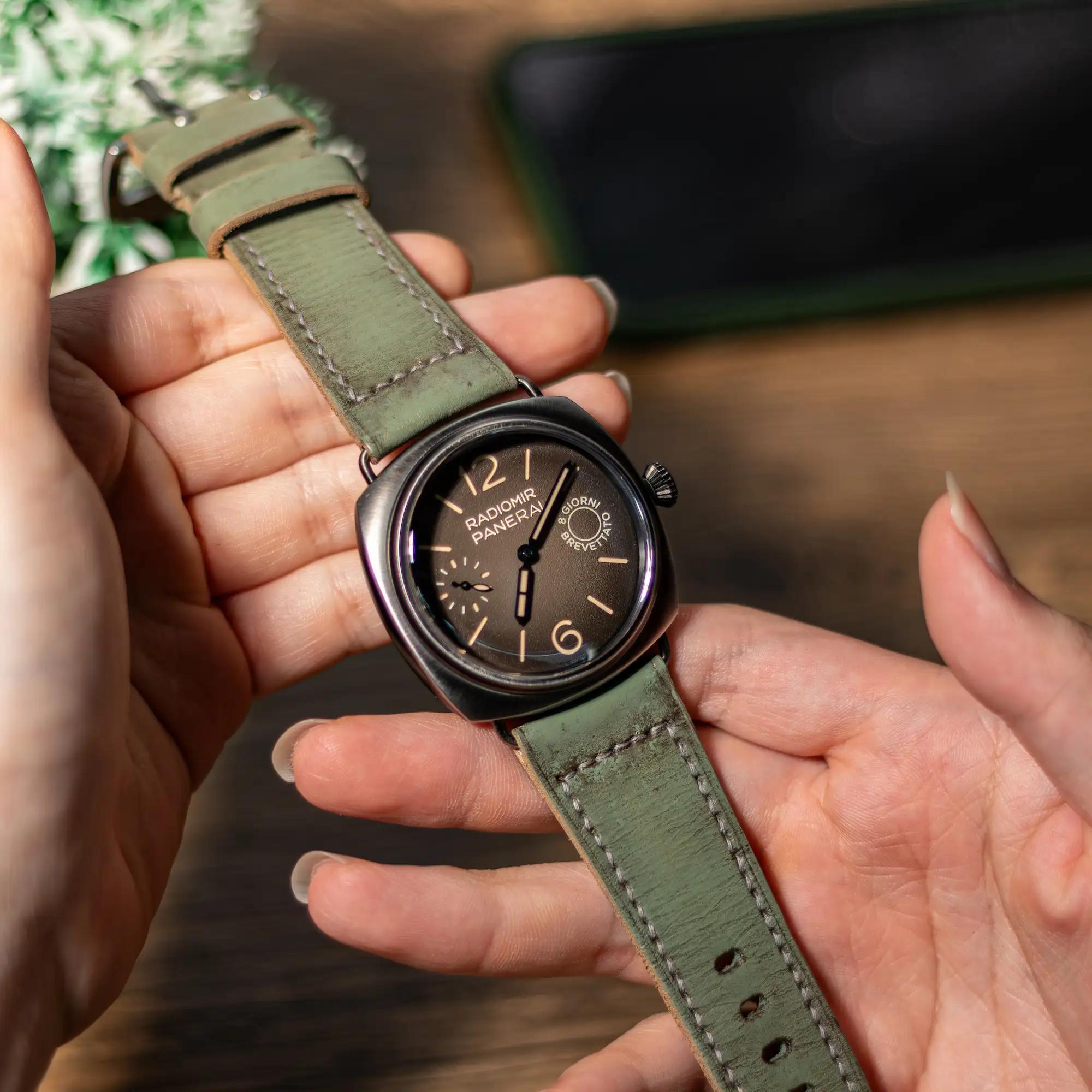 Panerai Leather Strap – Vague Green