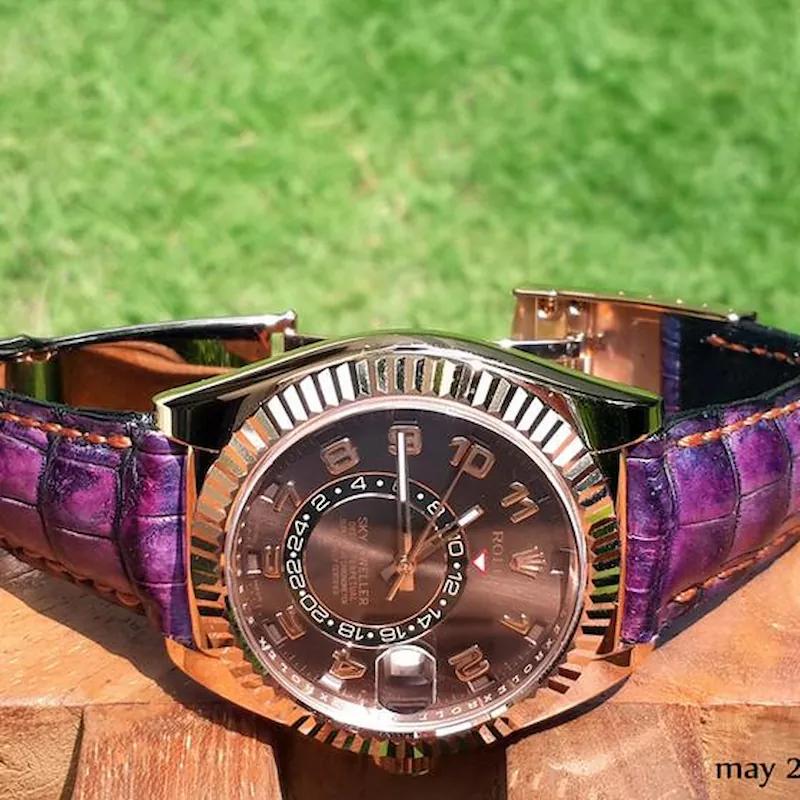 Rolex Crocodile Strap – Dark Amethyst Croco