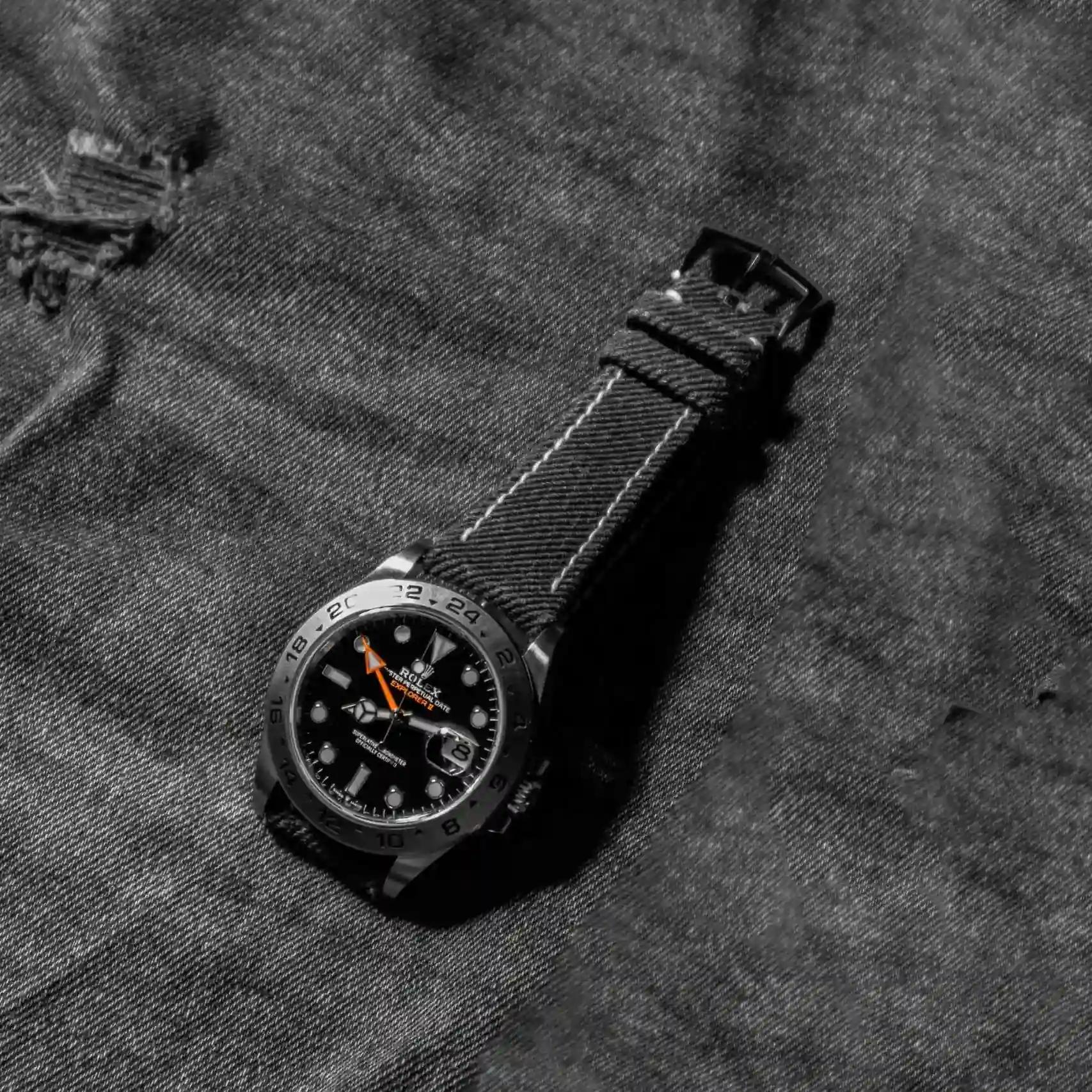 Rolex Canvas Strap – Black Denim