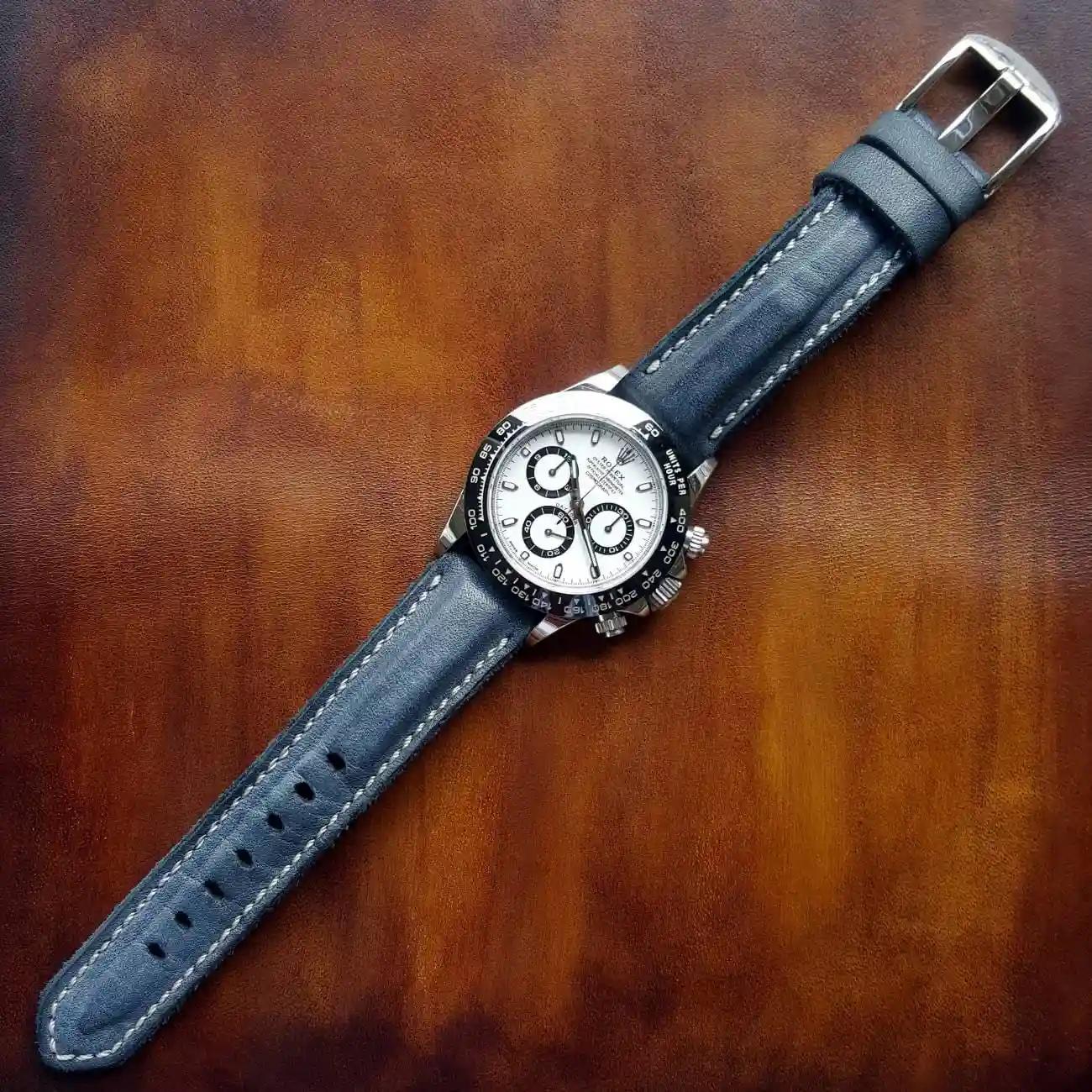 Rolex Leather Strap – Blue Muscular