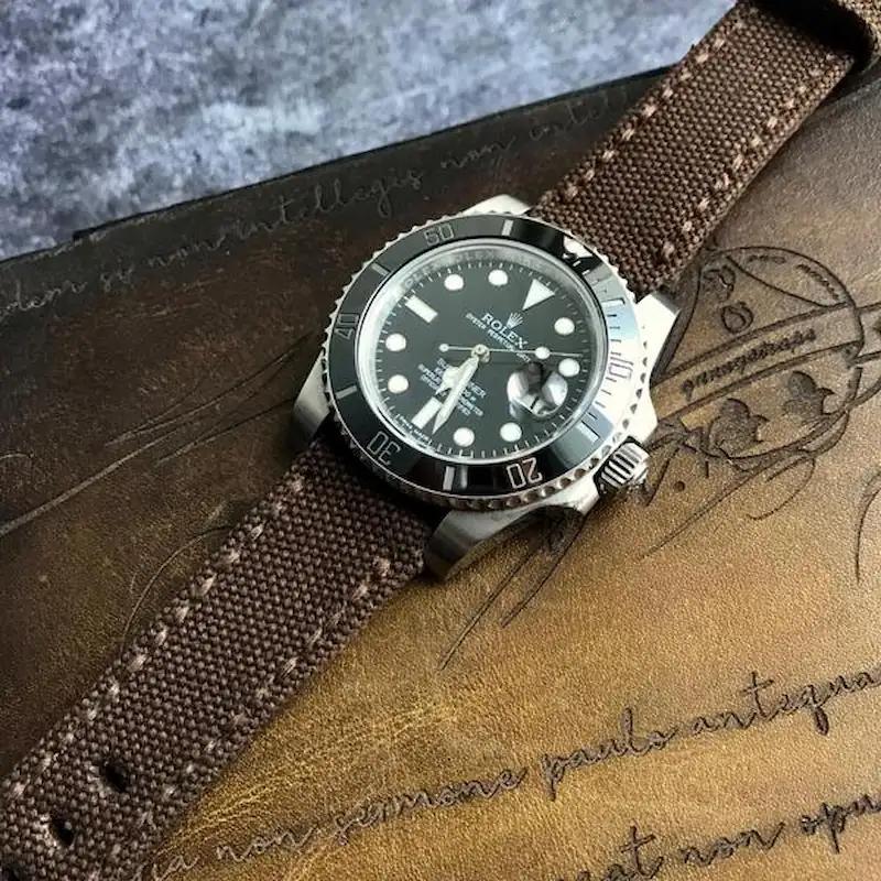 Rolex Canvas Strap – Brown Japanese Canvas