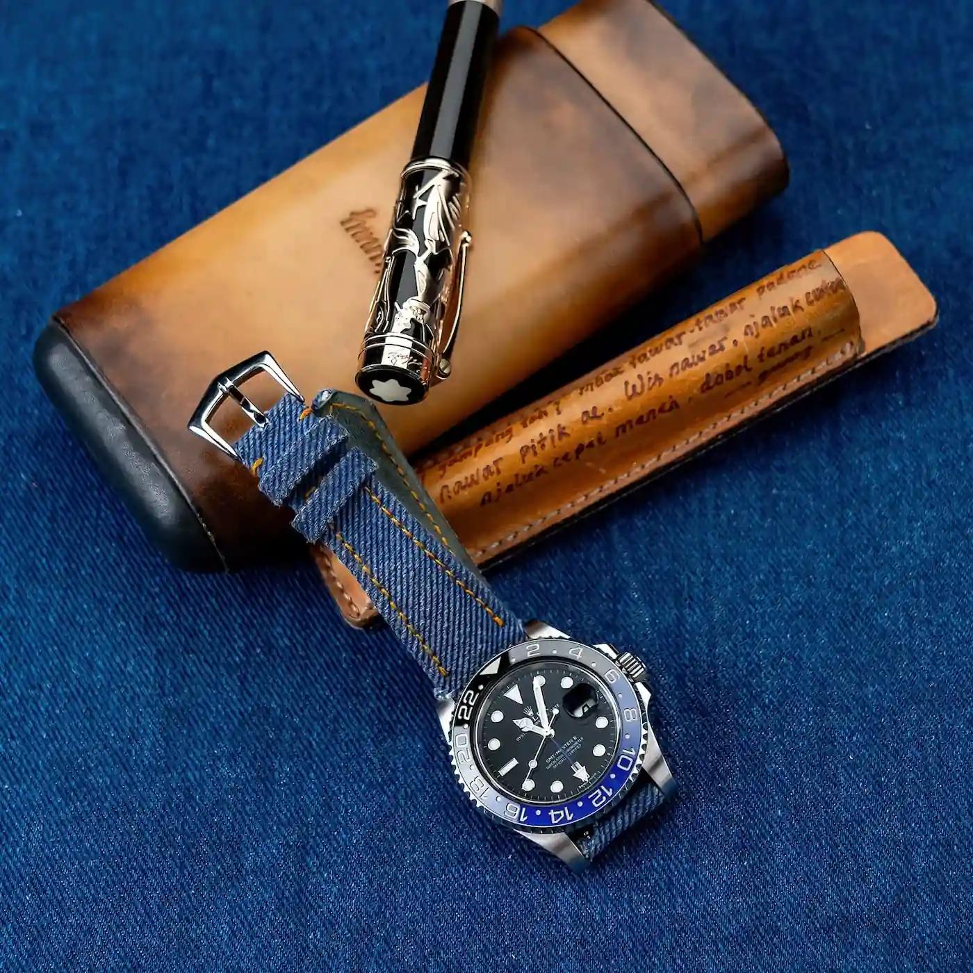 Rolex Canvas Strap – Indigo Blue Denim