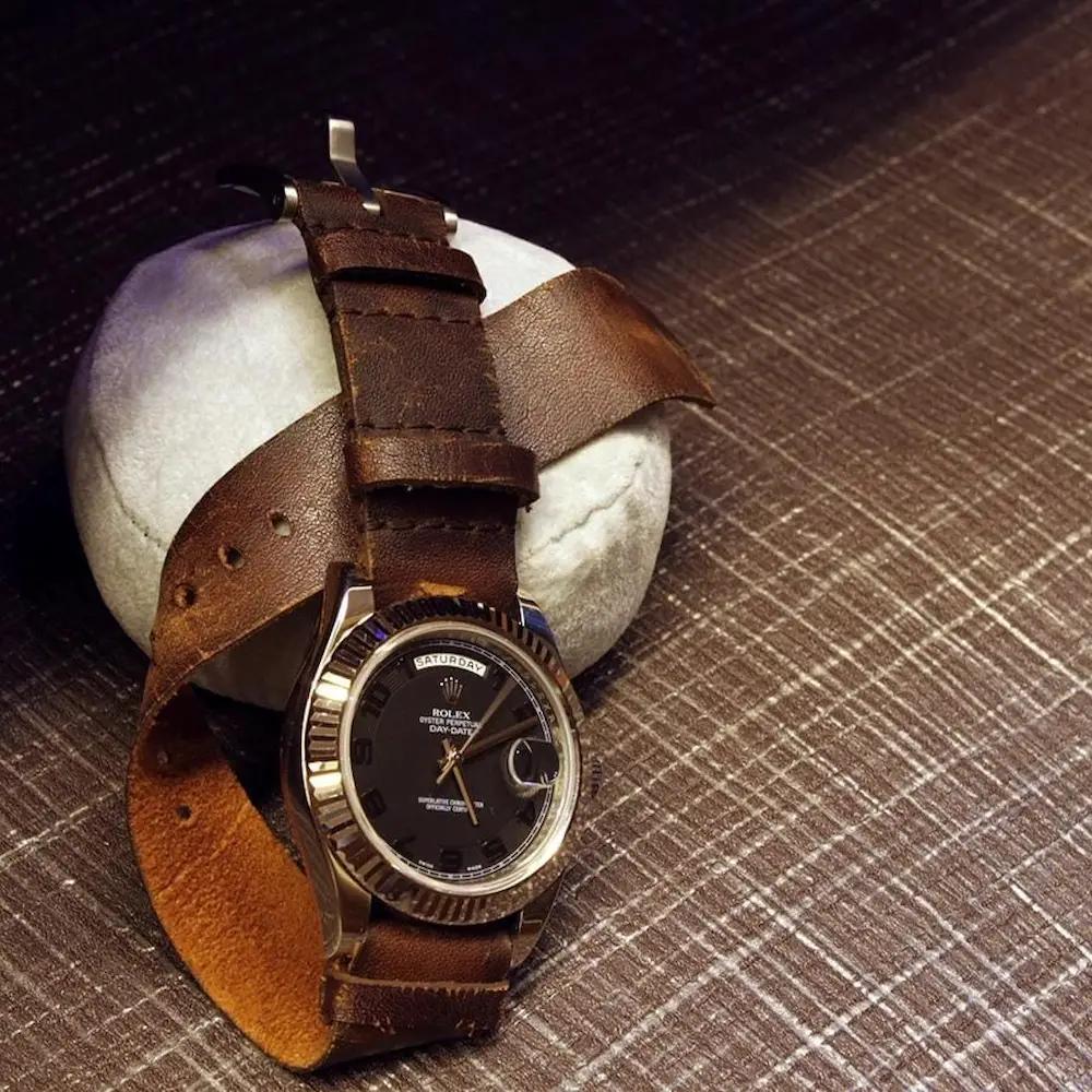 Rolex Leather Strap – Distressed Single Pass