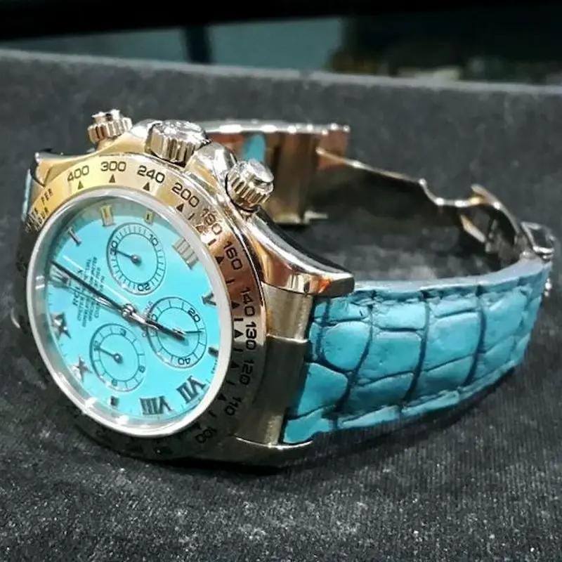Rolex Crocodile Strap – Ice Blue Croco