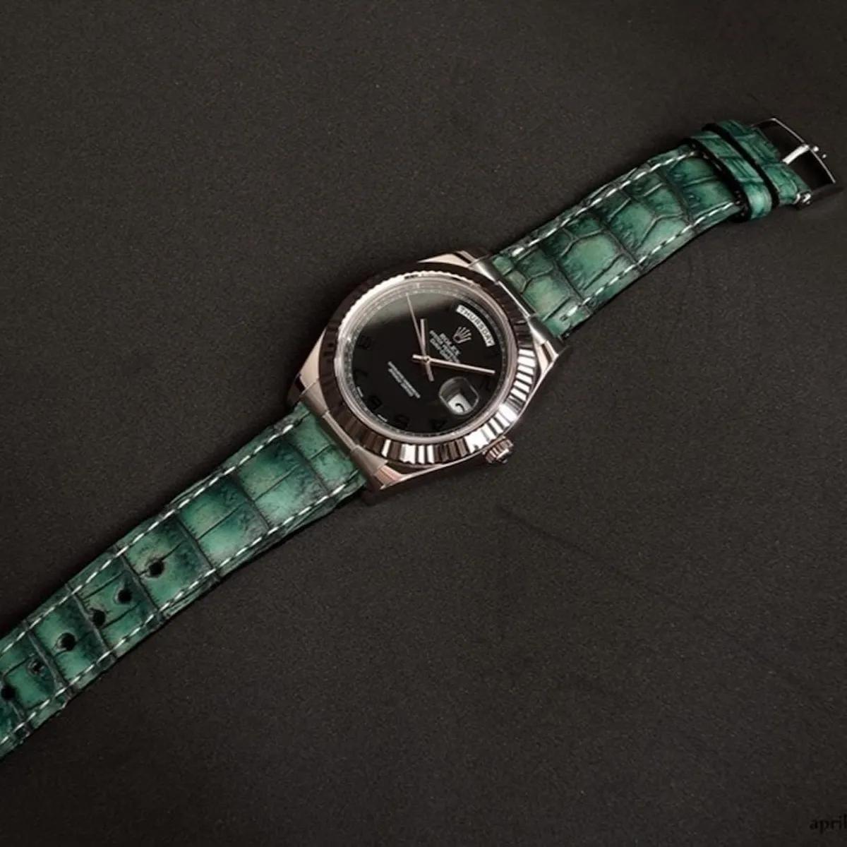 Rolex Crocodile Strap – Turquoise Croco