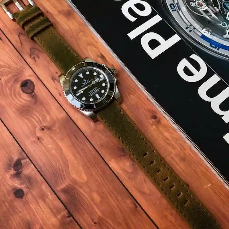 Rolex Canvas Strap – Two Tone Canvas Green Beige