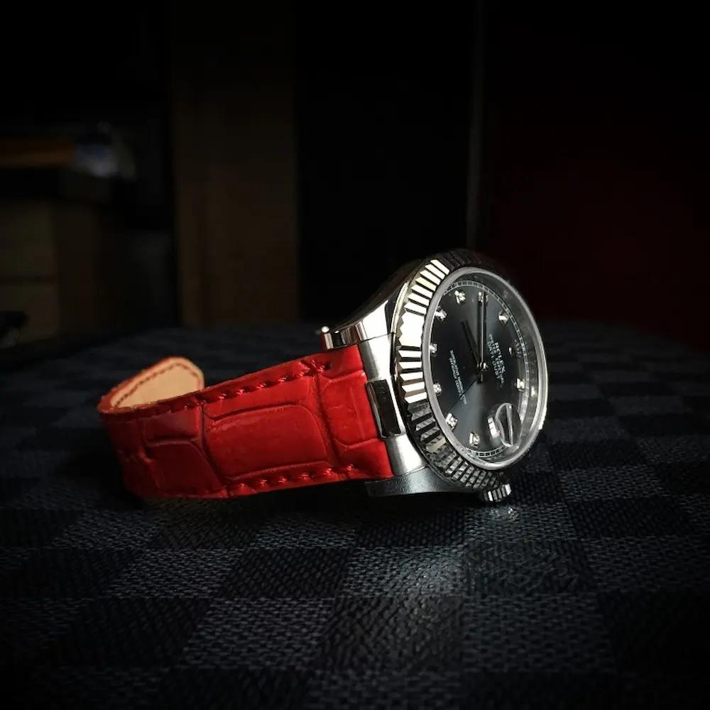 Rolex Crocodile Strap – Ruby Red Croco