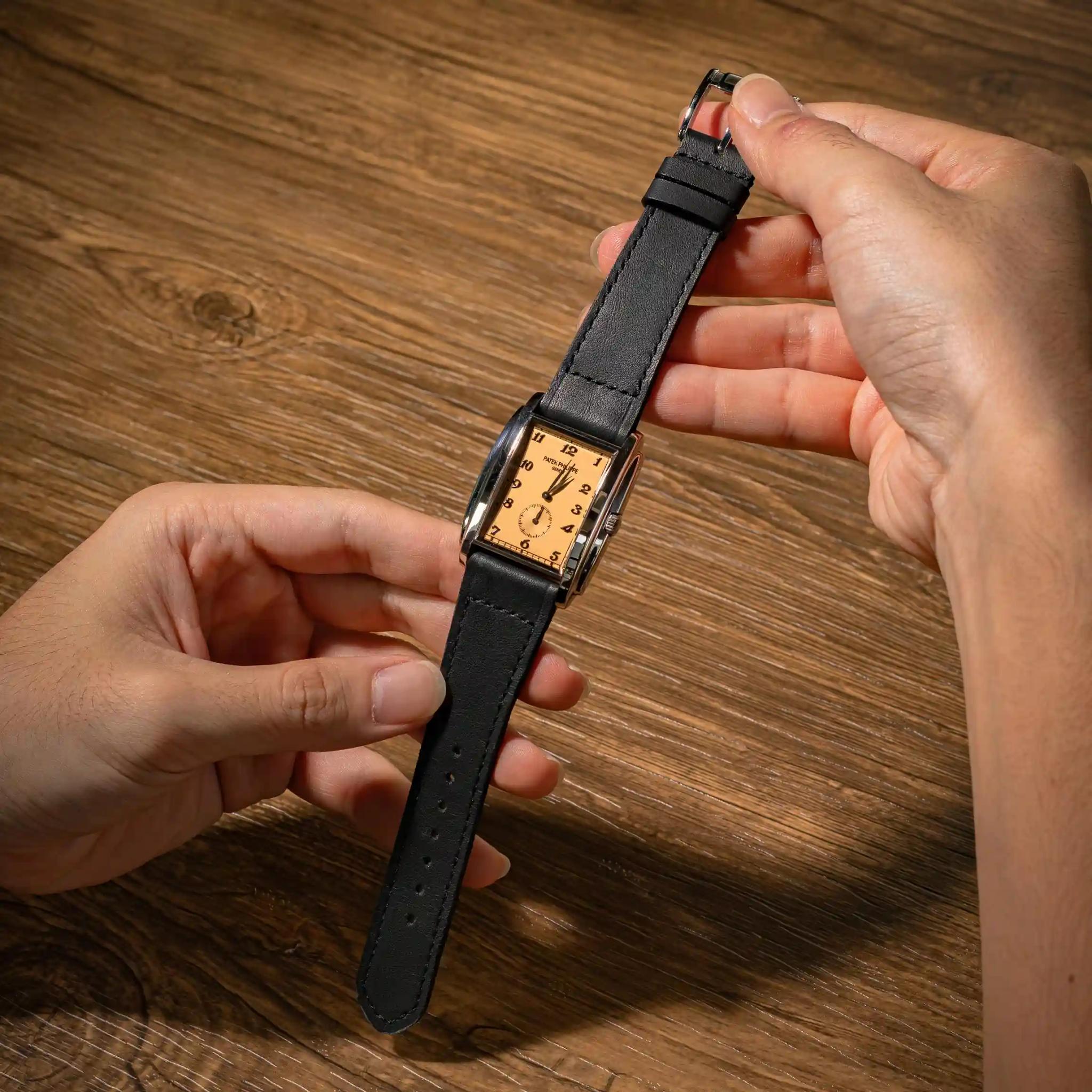 Patek Philippe Leather Strap – Little Caitlin Black