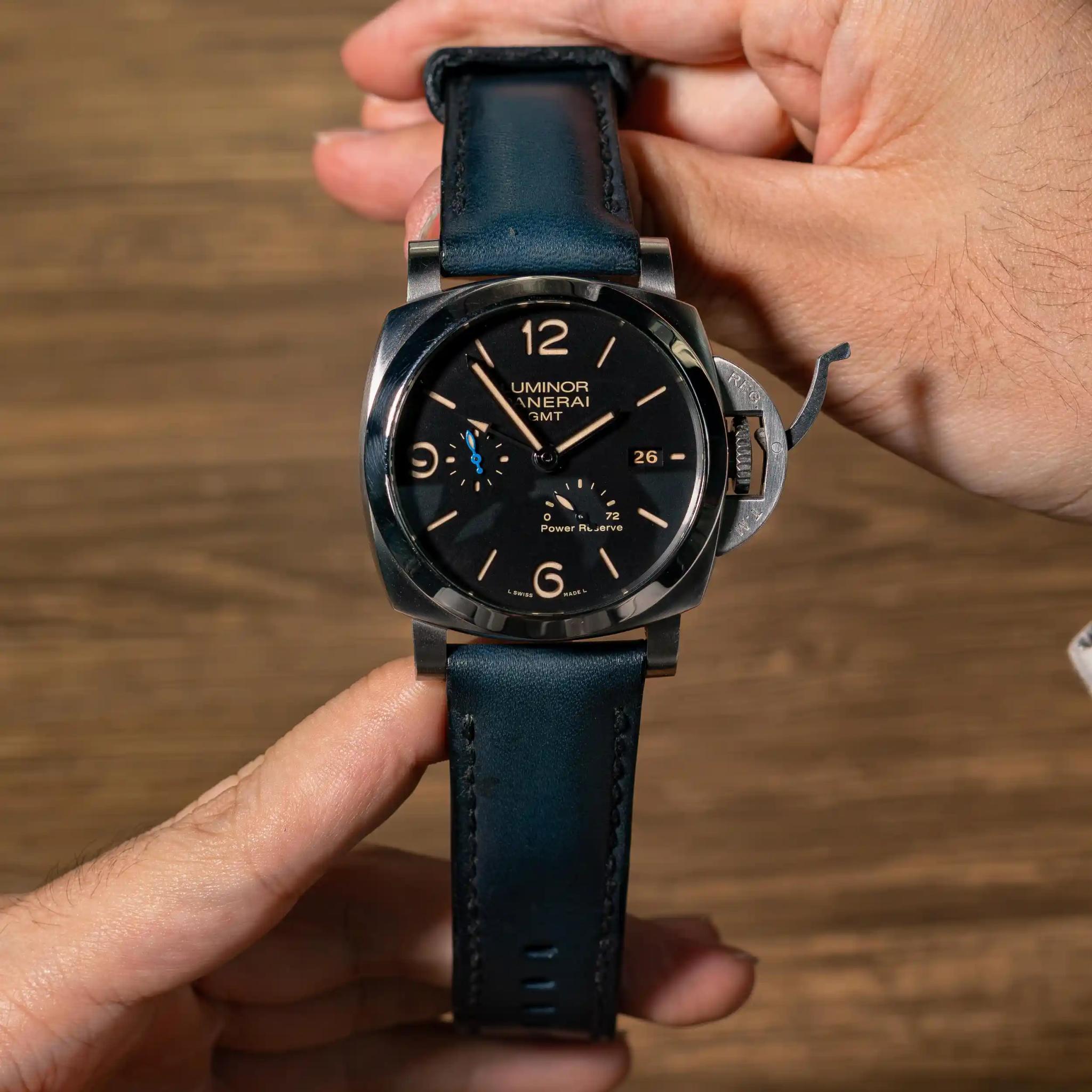 Panerai Leather Strap – Deep Blue