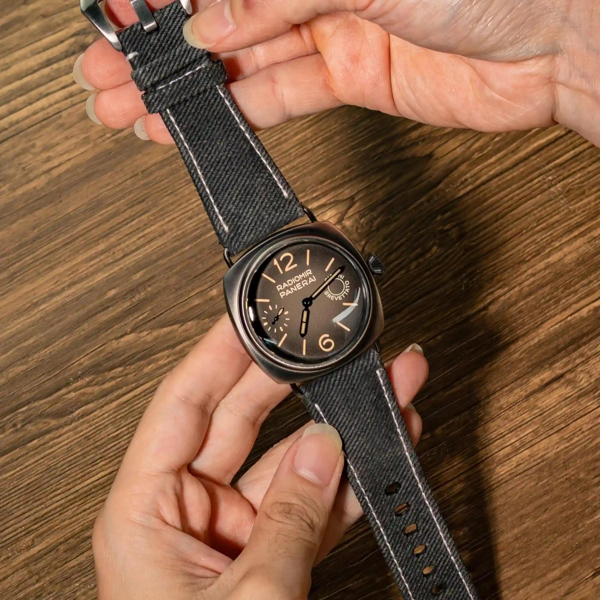 Panerai Canvas Strap – Black Denim