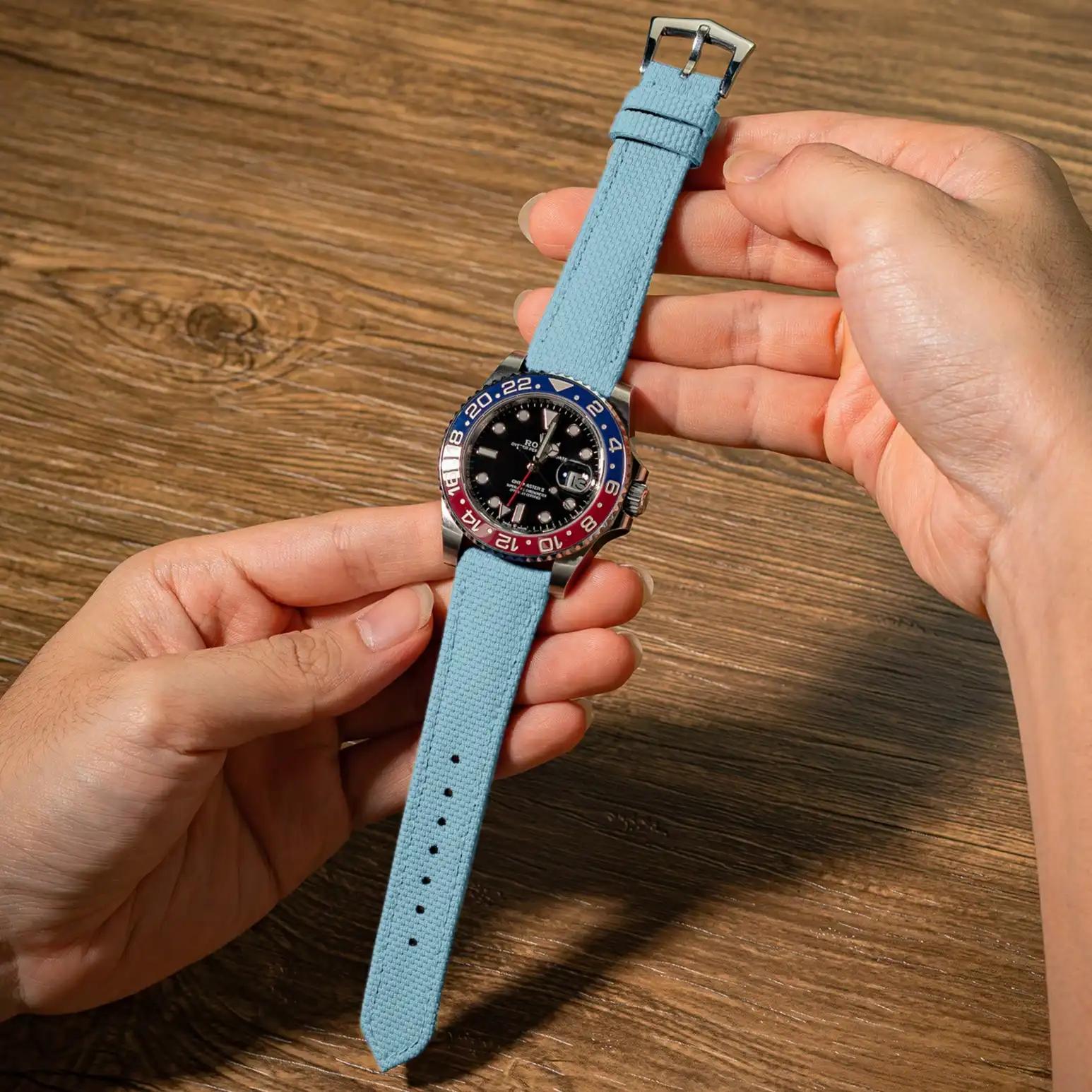 Baby Blue Sailcloth – Rolex Sailcloth Watch Strap