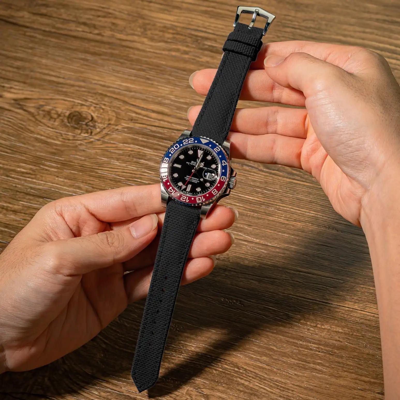 Black Sailcloth – Sailcloth Watch Strap