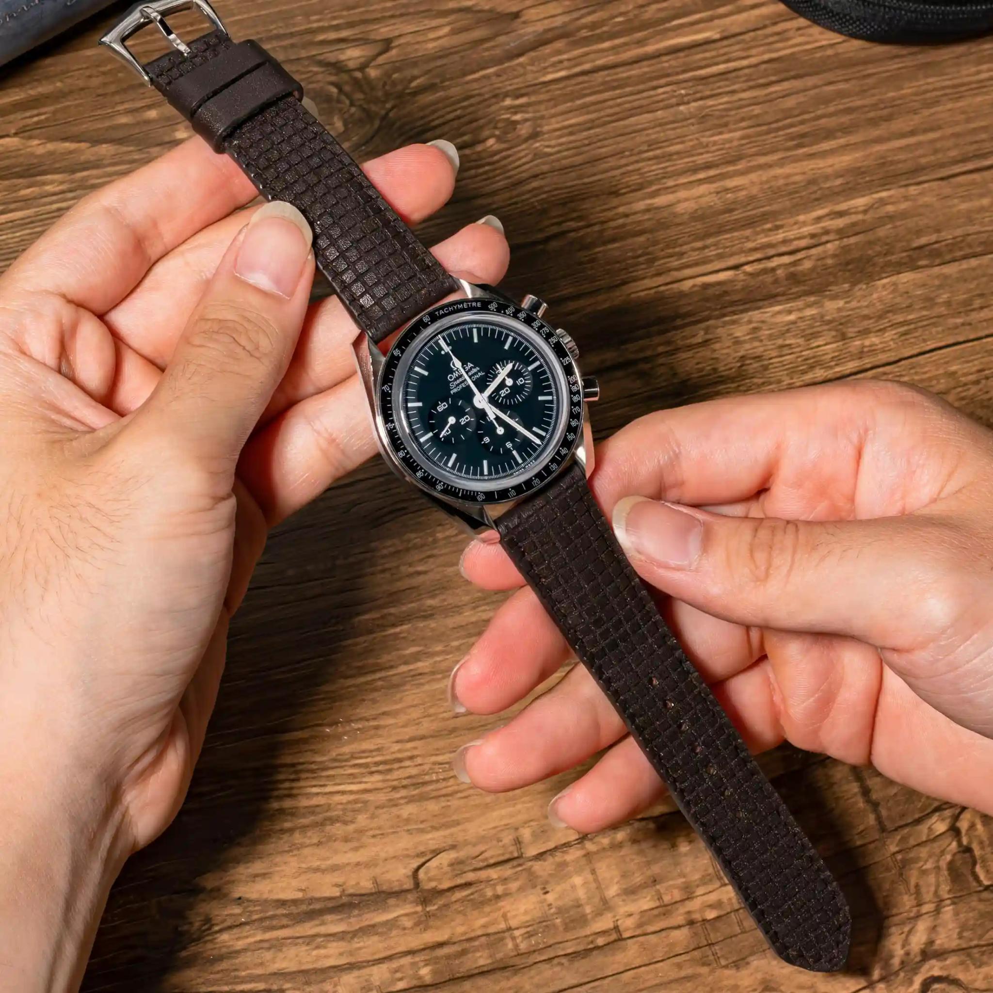 Chessboard Brown – Leather Watch Strap