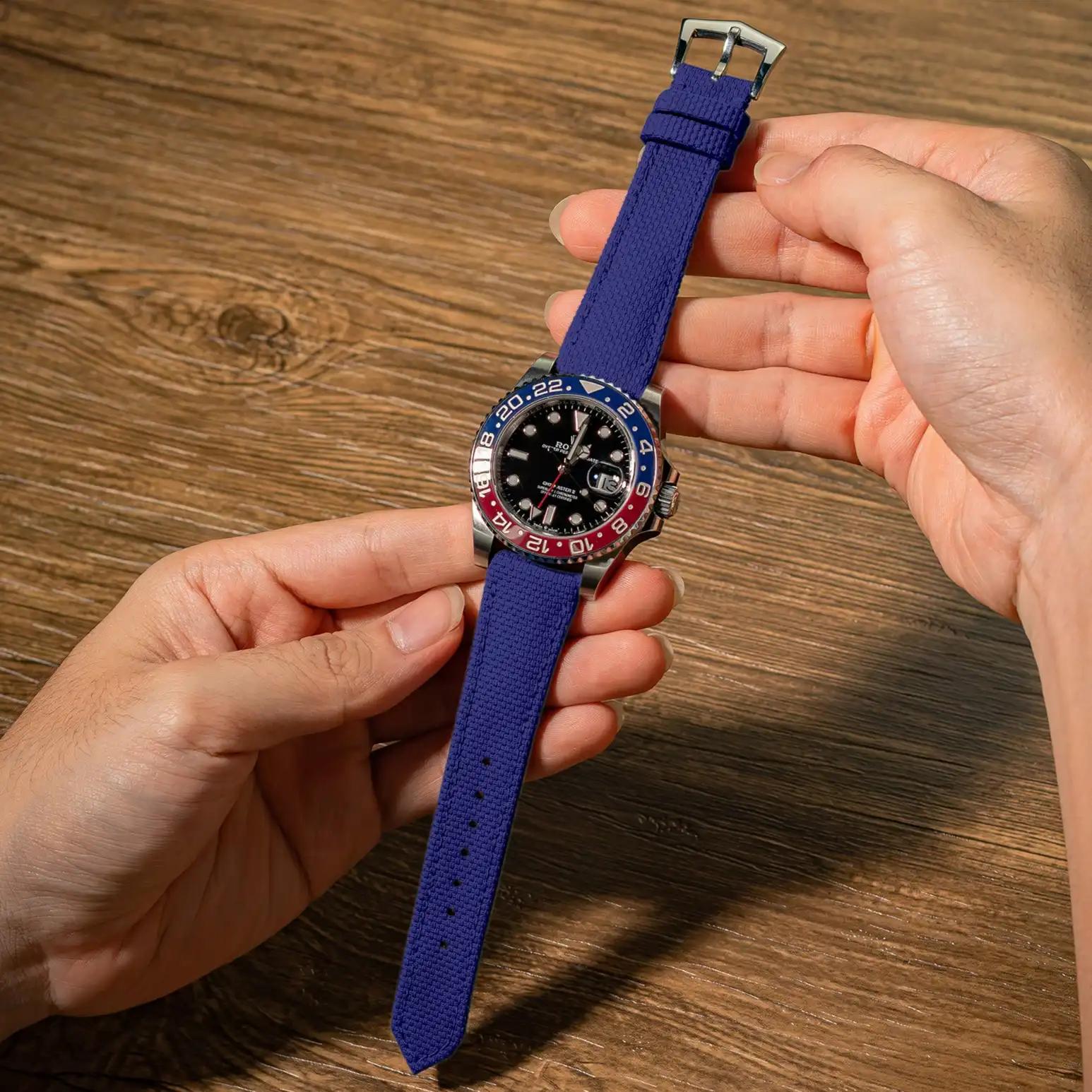 Navy Blue Sailcloth – Sailcloth Watch Strap
