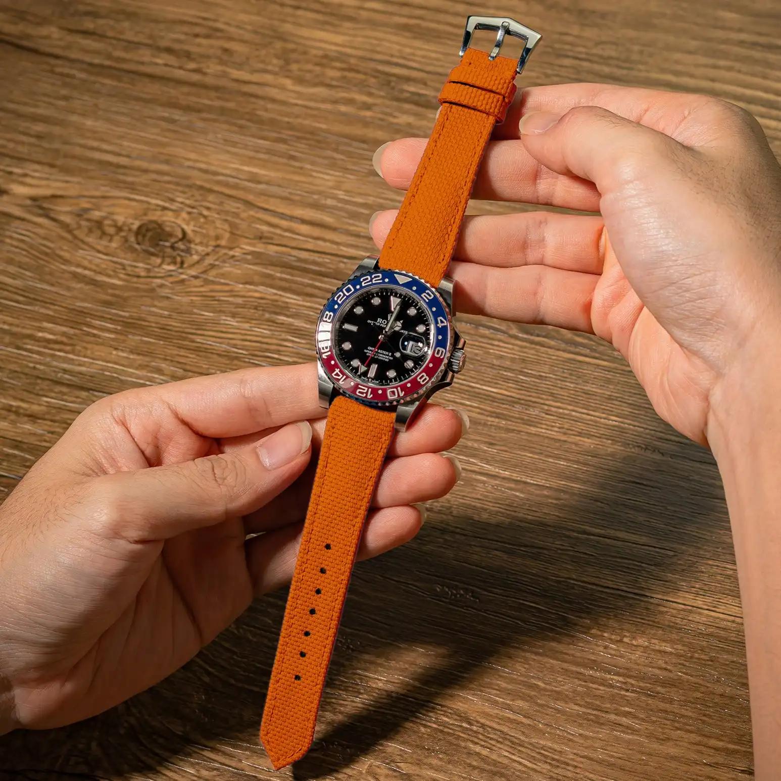 Orange Sailcloth – Rolex Sailcloth Watch Strap