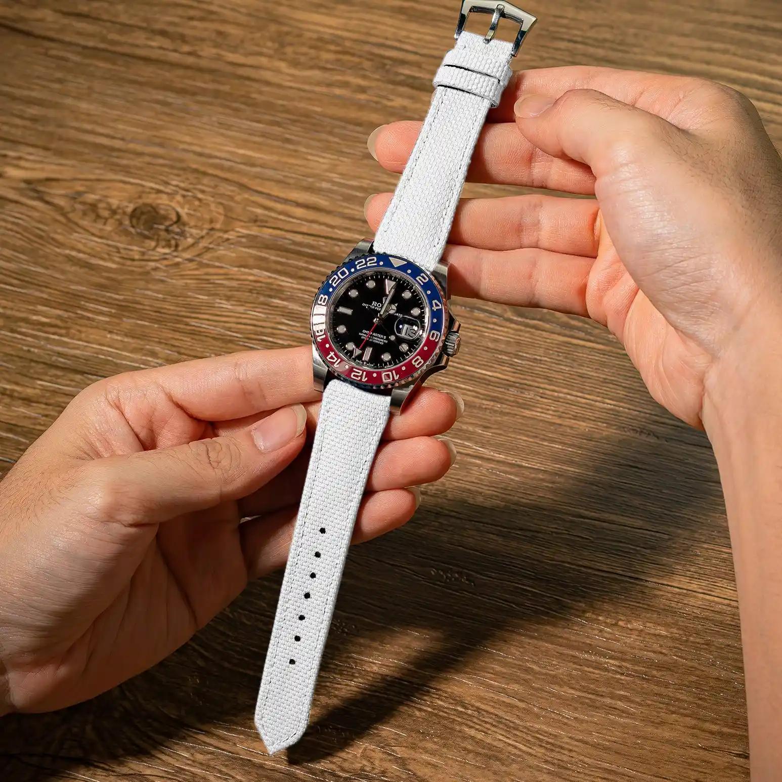 White Sailcloth – Rolex Sailcloth Watch Strap