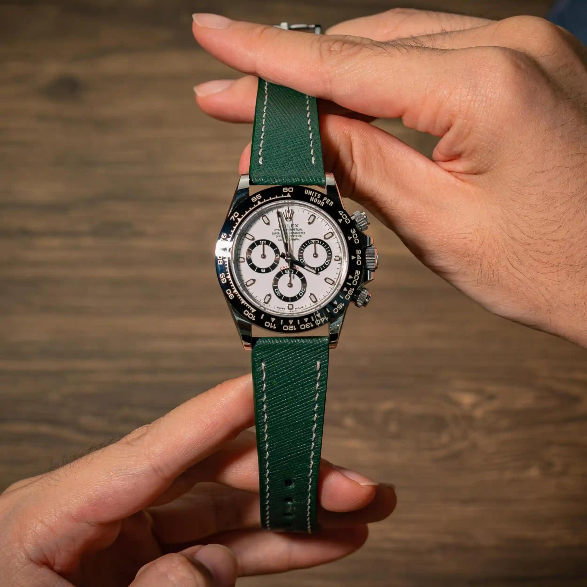 Rolex Leather Strap – Green Saffiano