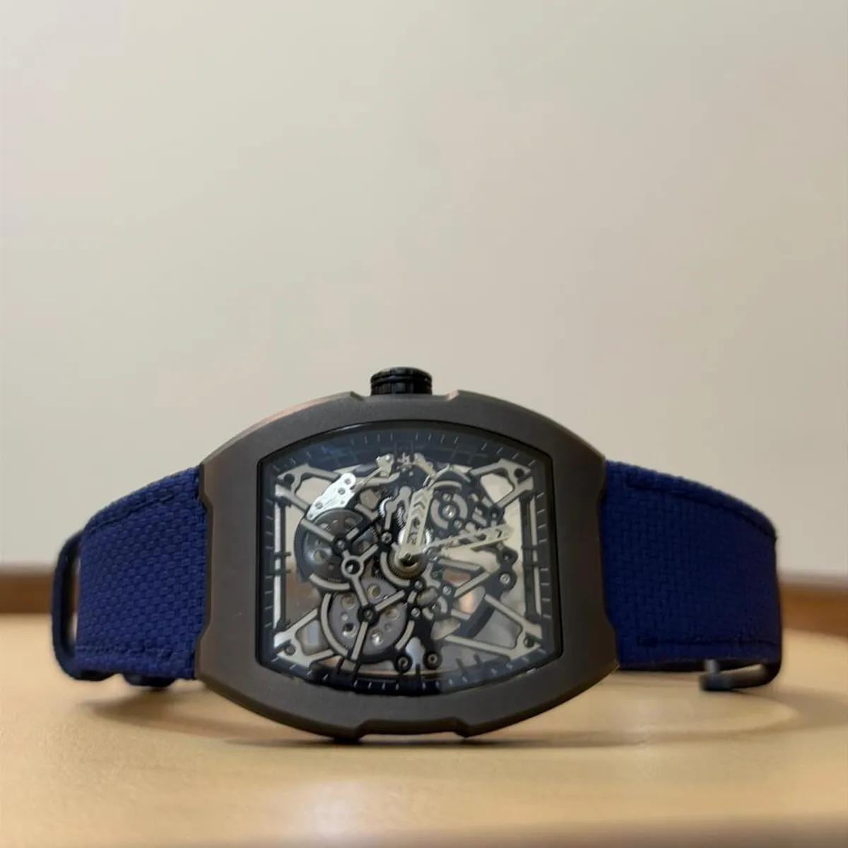 dark-blue-sailcloth-rubber-strap-on-ebso-watch-made-by-Gunny-Straps