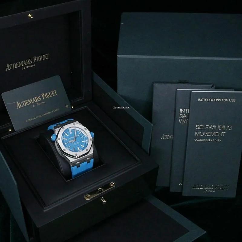 Jam Tangan Audemars Piguet Royal Oak Offshore Diver Steel, Turquoise Blue Dial