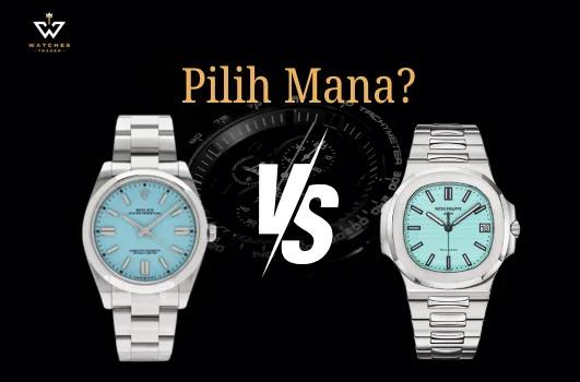 Rolex Tiffany Blue 2021 vs Patek Philippe Nautilus Steel, Tiffany Blue Dial, Bracelet 5711 1A-018 - Pilih yang Mana