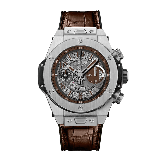 Big Bang Unico Titanium, 45mm, Brown Arabic Dial, Brown Rubber Strap