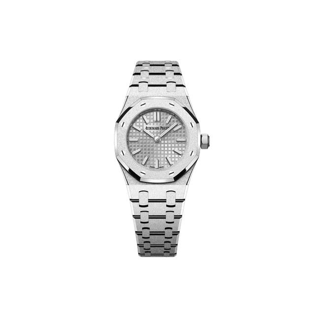 Royal Oak Mini Quartz 23mm, Frosted WG, Grey Dial, Bracelet