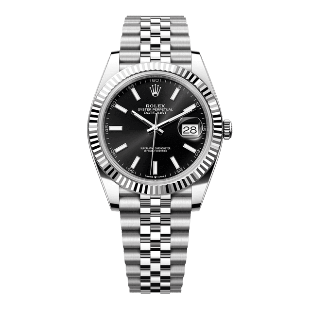 Datejust II 41mm, st/wg, Black tab dial, Jubilee Bracelet