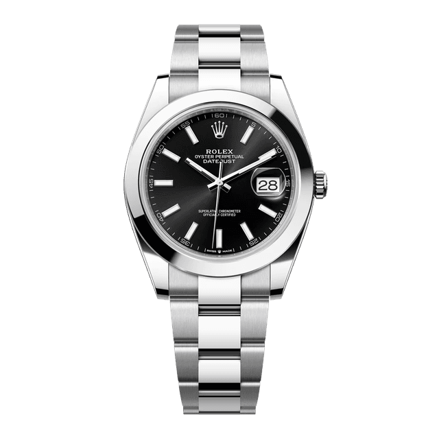 Datejust II 41mm, Steel, Black Tab dial, Domed bezel, Jubilee Bracelet