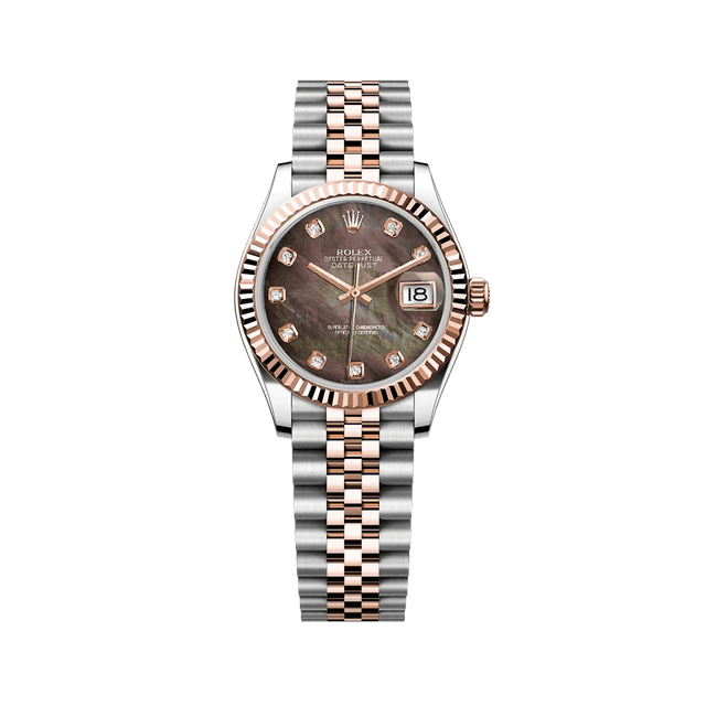 Datejust 31mm, st/rg, Black MOP 10rd dial, Jubilee Bracelet