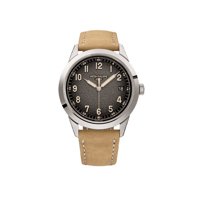 Calatrava Automatic 40mm, WG, Charcoal Grey dial, Brown Calfskin strap