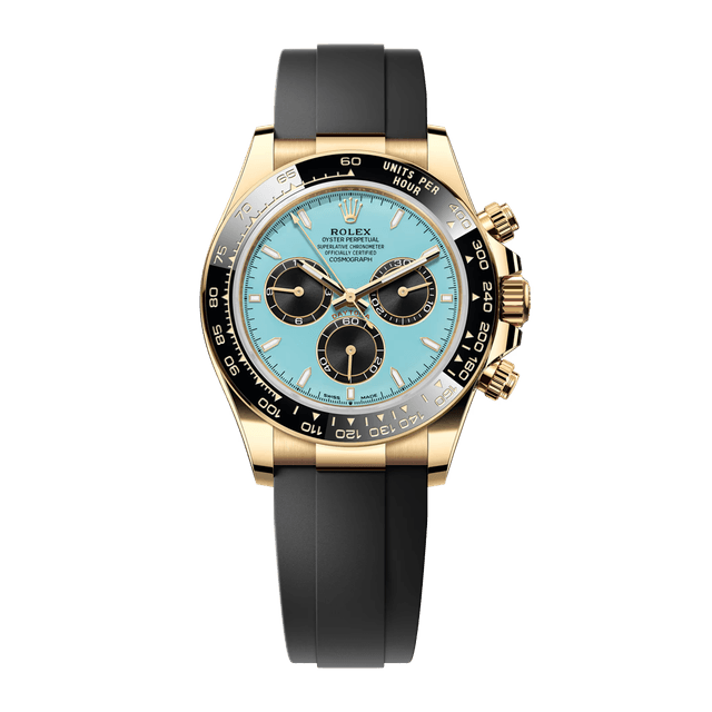Daytona YG, Turquoise/Black dial, Oysterflex