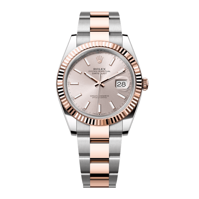 Datejust II 41mm, st/rg, Sundust tab dial, Oyster Bracelet