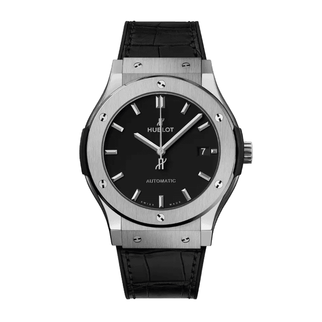 Classic Fusion Titanium , 45mm, Black dial, Black Rubber Strap