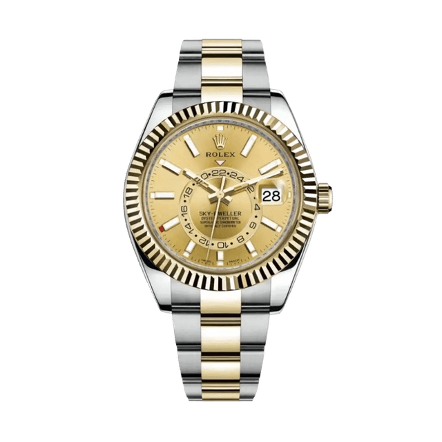 Sky Dweller Steel/YG, Champagne dial, Oyster Bracelet