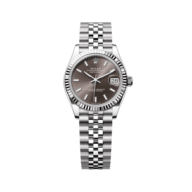 Datejust 31mm, st/wg, Dark Grey tab dial, Jubilee Bracelet