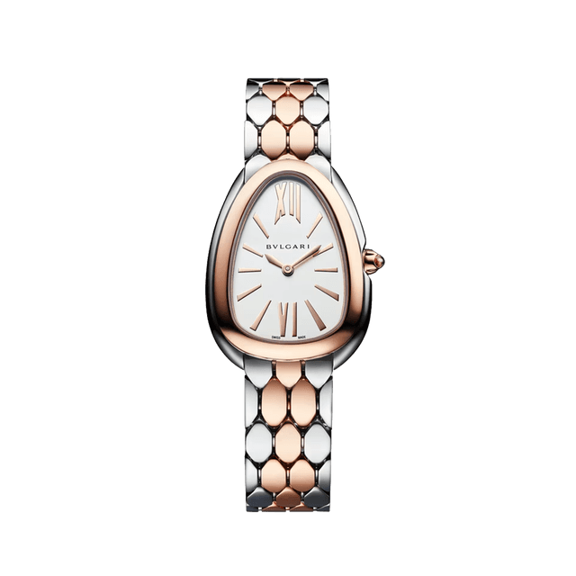 Serpenti Seduttori Watch Quartz 33mm, st/rg, Silver Opaline dial, Bracelet
