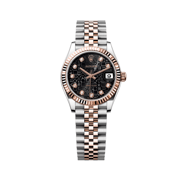 Datejust 31mm, st/rg, Black Jub 10rd dial, Jubilee Bracelet