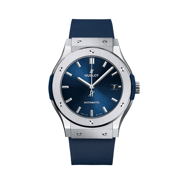Classic Fusion Titanium , 45mm, Blue dial, Blue Rubber Strap