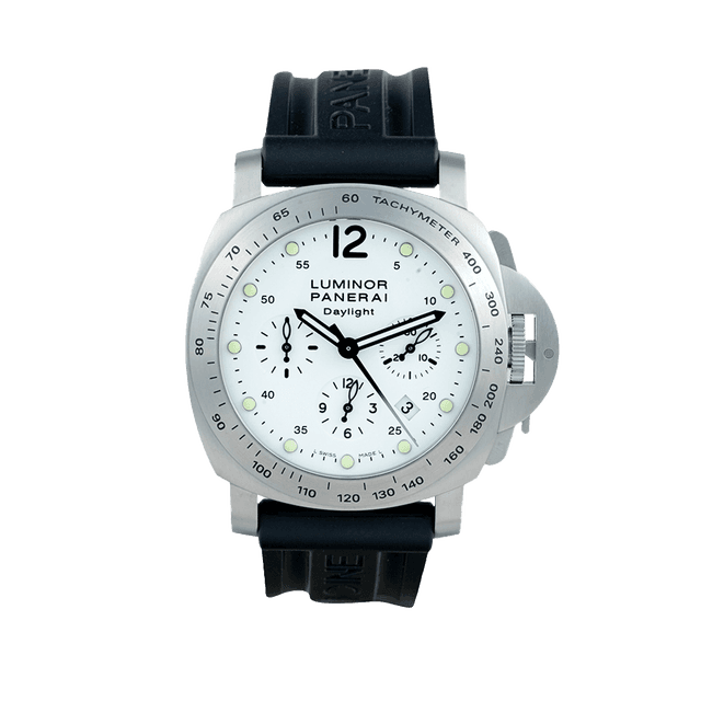 LUMINOR 44 DAYLIGHT STEEL AUTOMATIC CRONO LEATHER BROWN