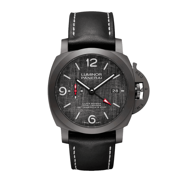 LUNA ROSA LUMINOR 44 GMT P9010 TITANIUM DLC LEATHER SAIL