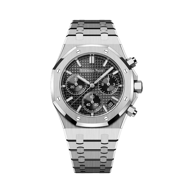 Royal Oak Chronograph 50th Anniversary 41mm, Steel, Black dial, Bracelet