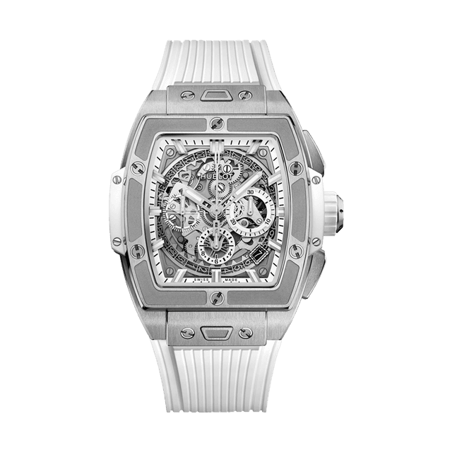 Spirit of Big Bang Chrono 42mm, Titanium, Skeleton dial, White rubber strap