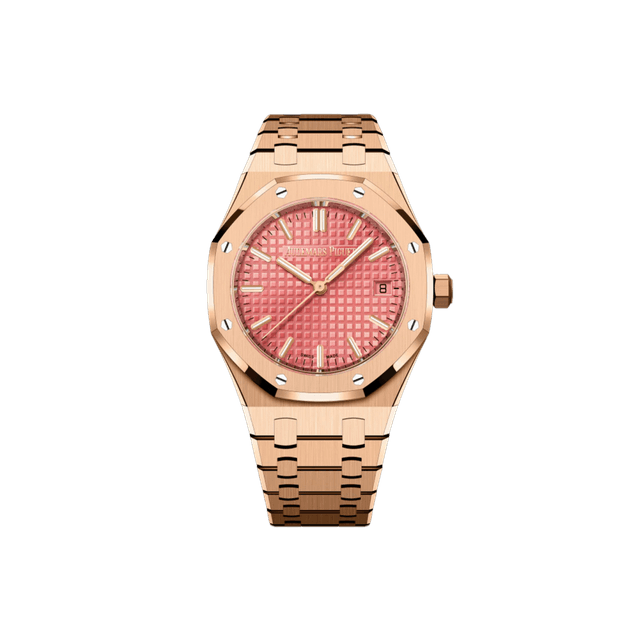 Royal Oak 34mm, RG, Pink dial, Bracelet