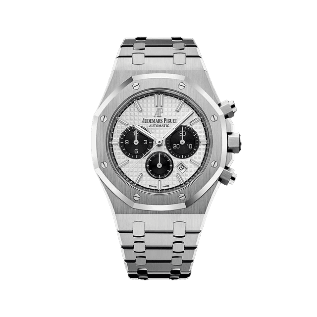 Royal Oak Chronograph 41mm, Steel, Silver/black dial, Bracelet