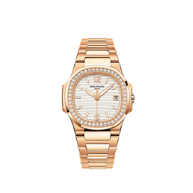 Nautilus Lady RG, 32mm, Silver Opaline Dial, Diamond Bezel, Bracelet