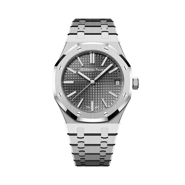 Royal Oak 41mm, Steel, Grey dial, Bracelet